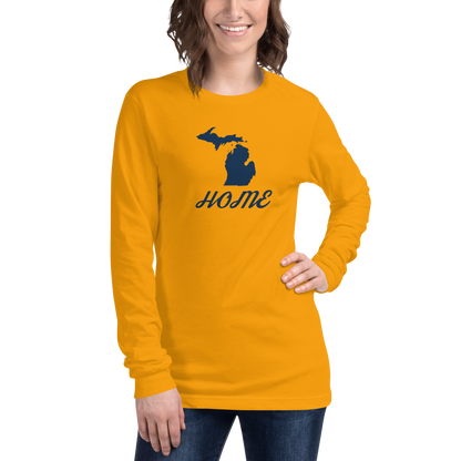 Michigan 'Home' T-Shirt (Retro Script Font) | Unisex Long Sleeve