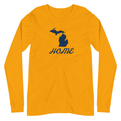 Michigan 'Home' T-Shirt (Retro Script Font) | Unisex Long Sleeve