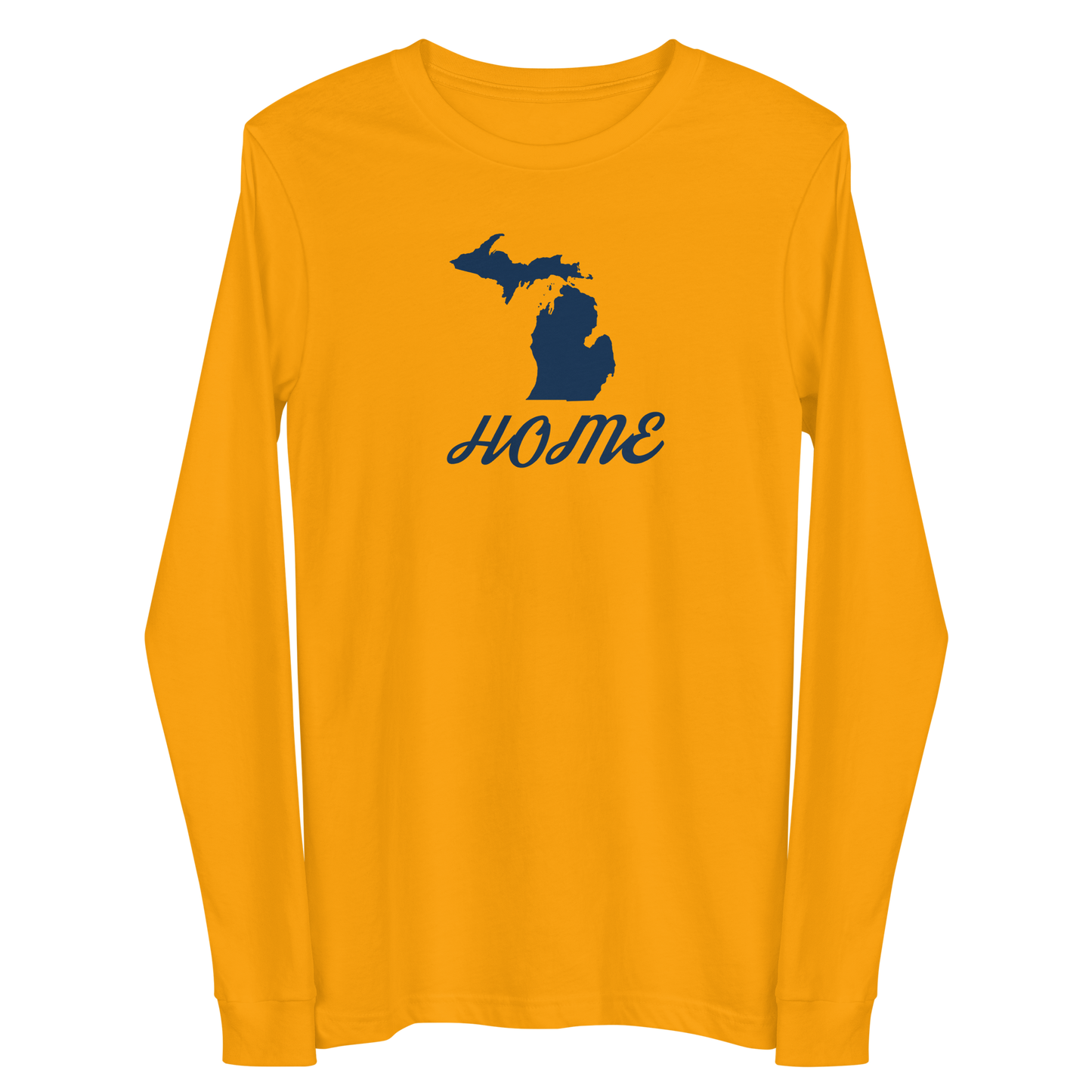 Michigan 'Home' T-Shirt (Retro Script Font) | Unisex Long Sleeve