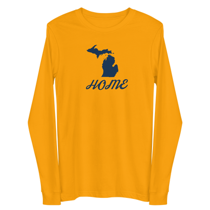 Michigan 'Home' T-Shirt (Retro Script Font) | Unisex Long Sleeve