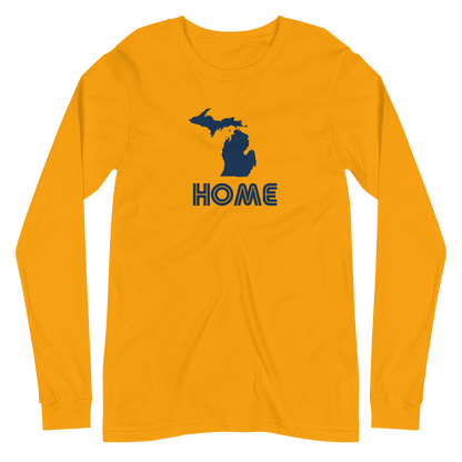 Michigan 'Home' T-Shirt (1970s Audiophile Font) | Unisex Long Sleeve