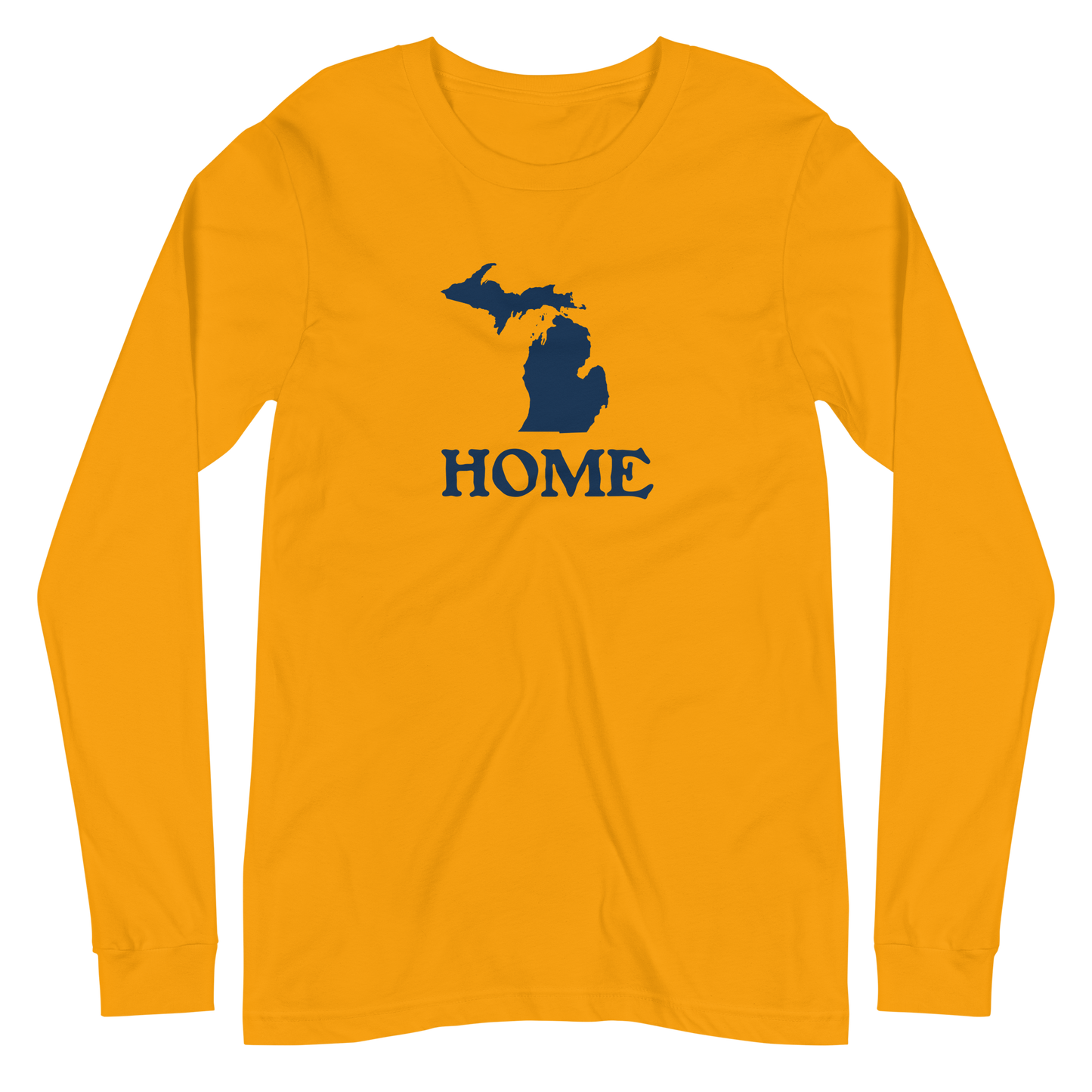 Michigan 'Home' T-Shirt (Woodcut Font) | Unisex Long Sleeve