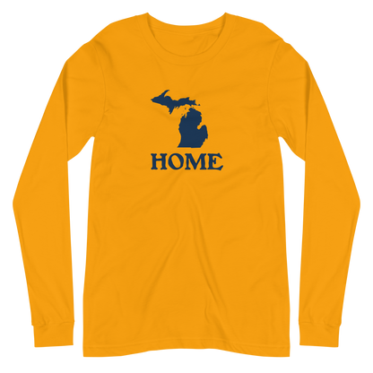 Michigan 'Home' T-Shirt (Woodcut Font) | Unisex Long Sleeve