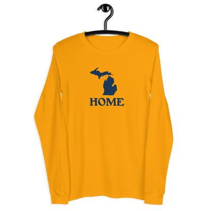 Michigan 'Home' T-Shirt (Woodcut Font) | Unisex Long Sleeve