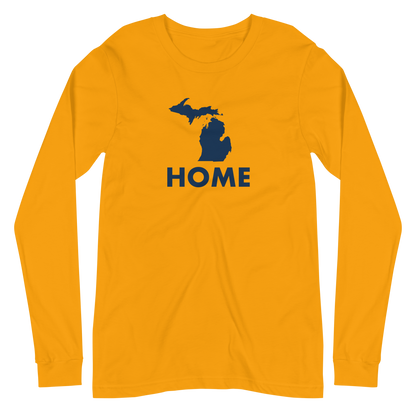 Michigan 'Home' T-Shirt (Geometric Sans Font) | Unisex Long Sleeve