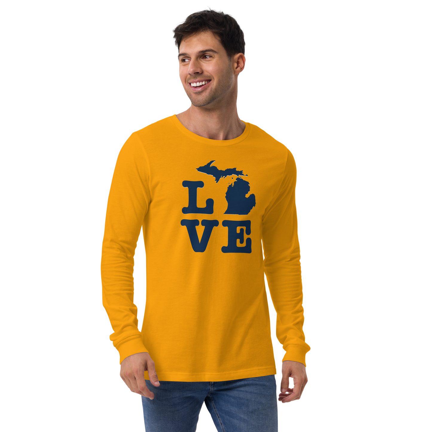 Michigan 'Love' T-Shirt (Typewriter Font) | Unisex Long Sleeve