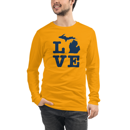 Michigan 'Love' T-Shirt (Typewriter Font) | Unisex Long Sleeve