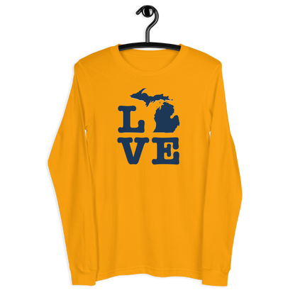 Michigan 'Love' T-Shirt (Typewriter Font) | Unisex Long Sleeve