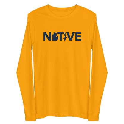 Michigan 'Native' T-Shirt (Geometric Sans Font) | Unisex Long Sleeve