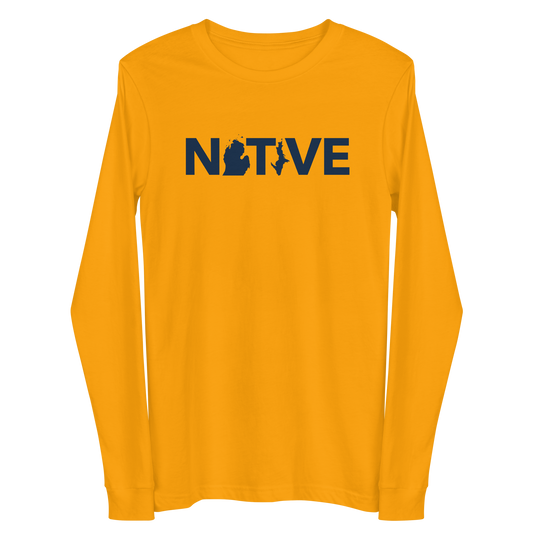 Michigan 'Native' T-Shirt (Geometric Sans Font) | Unisex Long Sleeve