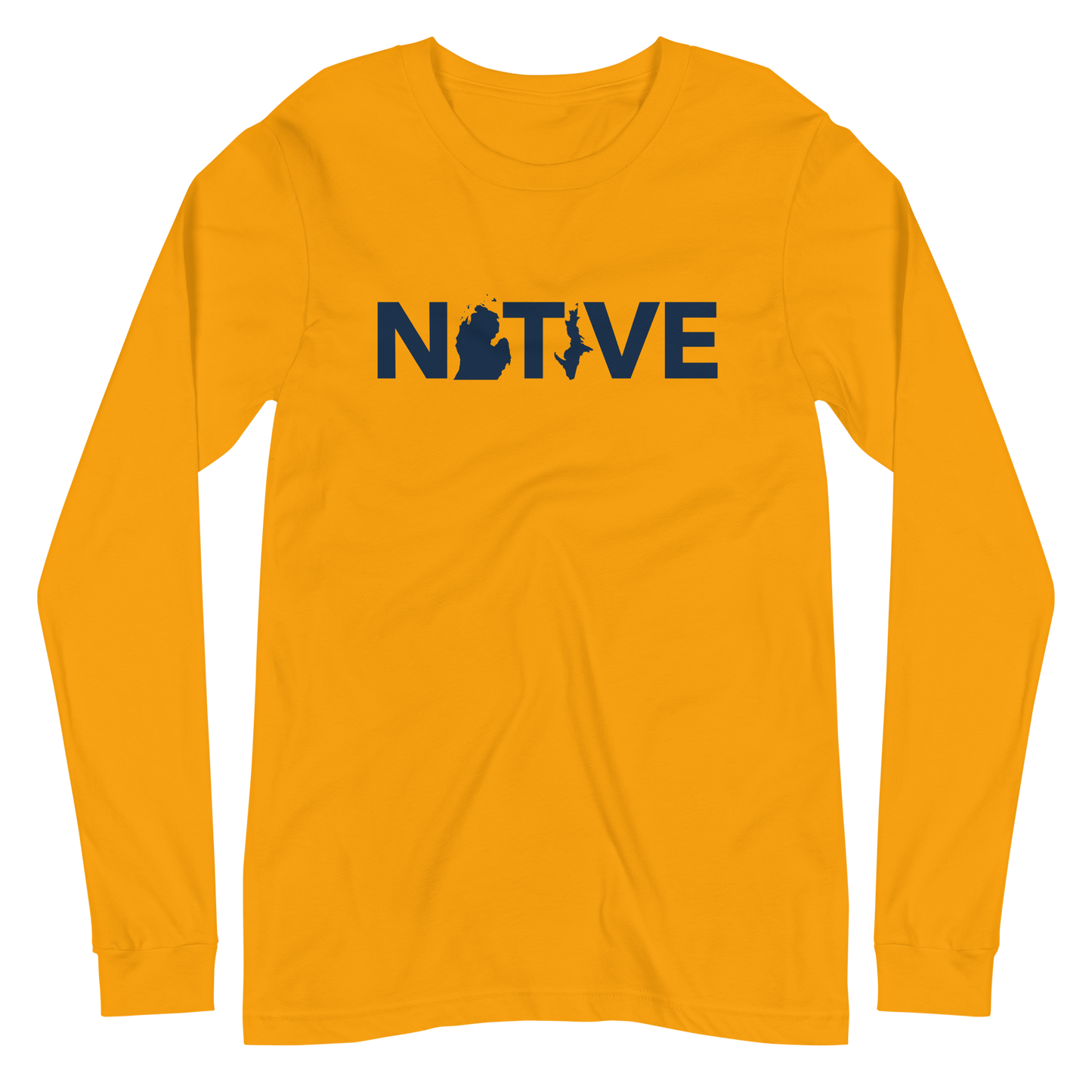 Michigan 'Native' T-Shirt (Geometric Sans Font) | Unisex Long Sleeve