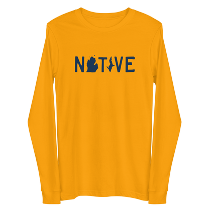 Michigan 'Native' T-Shirt (Licence Plate Font) | Unisex Long Sleeve