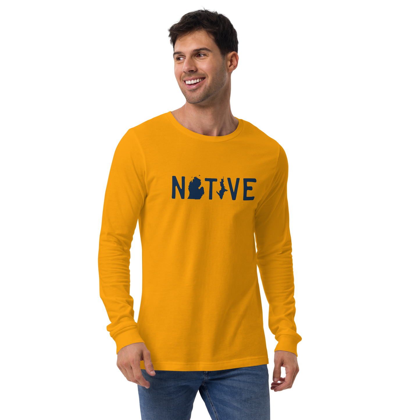 Michigan 'Native' T-Shirt (Licence Plate Font) | Unisex Long Sleeve