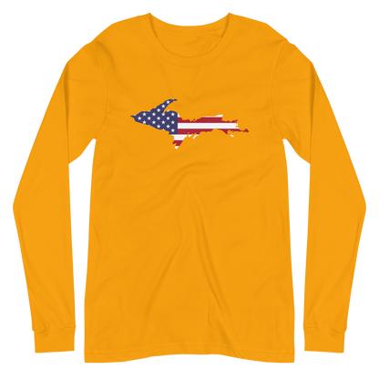 Michigan Upper Peninsula T-Shirt (w/ UP USA Flag Outline) | Unisex Long Sleeve