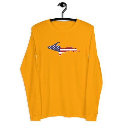 Michigan Upper Peninsula T-Shirt (w/ UP USA Flag Outline) | Unisex Long Sleeve