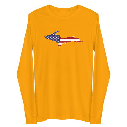 Michigan Upper Peninsula T-Shirt (w/ UP USA Flag Outline) | Unisex Long Sleeve