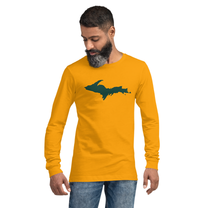 Michigan Upper Peninsula T-Shirt (w/ Green UP Outline) | Unisex Long Sleeve