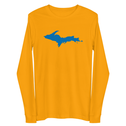 Michigan Upper Peninsula T-Shirt (w/ Azure UP Outline) | Unisex Long Sleeve