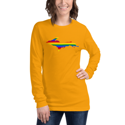 Michigan Upper Peninsula T-Shirt (w/ UP Pride Flag Outline) | Unisex Long Sleeve