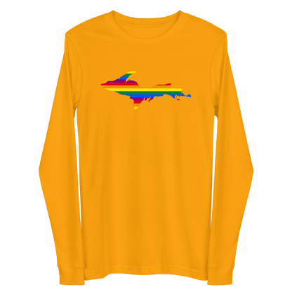 Michigan Upper Peninsula T-Shirt (w/ UP Pride Flag Outline) | Unisex Long Sleeve