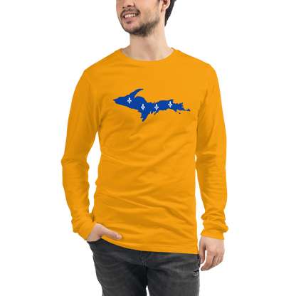 Michigan Upper Peninsula T-Shirt (w/ UP Quebec Flag Outline) | Unisex Long Sleeve