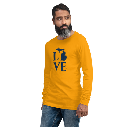 Michigan 'Love' T-Shirt (Roman Serif Font) | Unisex Long Sleeve