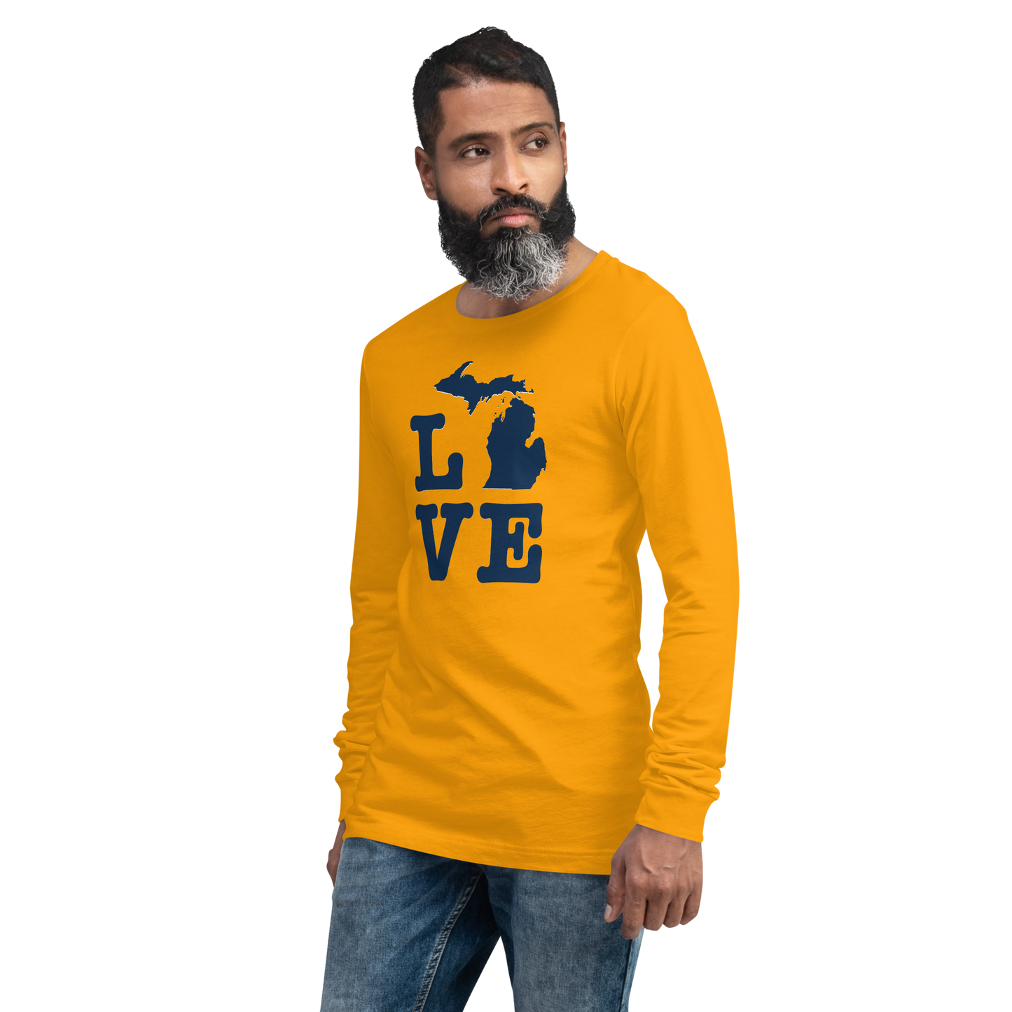 Michigan 'Love' T-Shirt (Typewriter Font) | Unisex Long Sleeve