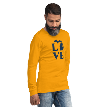 Michigan 'Love' T-Shirt (Roman Serif Font) | Unisex Long Sleeve