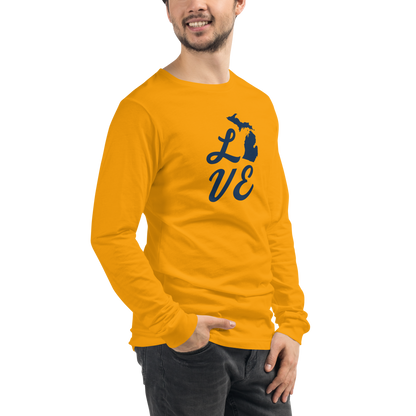 Michigan 'Love' T-Shirt (Retro Script Font) | Unisex Long Sleeve