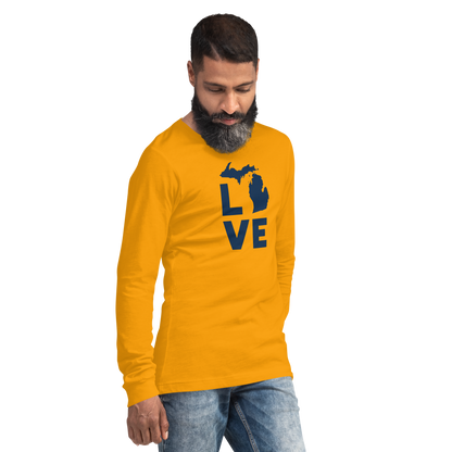 Michigan 'Love' T-Shirt (Geometric Sans Font) | Unisex Long Sleeve