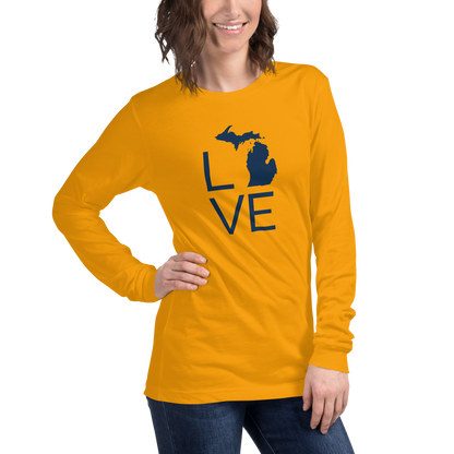 Michigan 'Love' T-Shirt (Thin Sans Font) | Unisex Long Sleeve