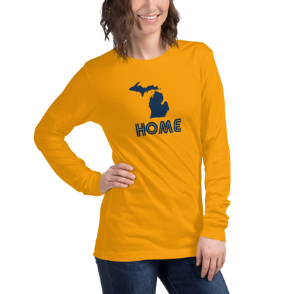 Michigan 'Home' T-Shirt (1970s Audiophile Font) | Unisex Long Sleeve