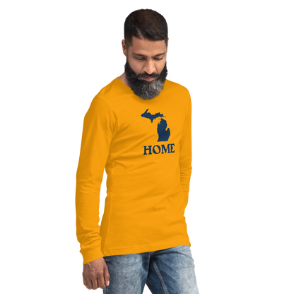 Michigan 'Home' T-Shirt (Woodcut Font) | Unisex Long Sleeve