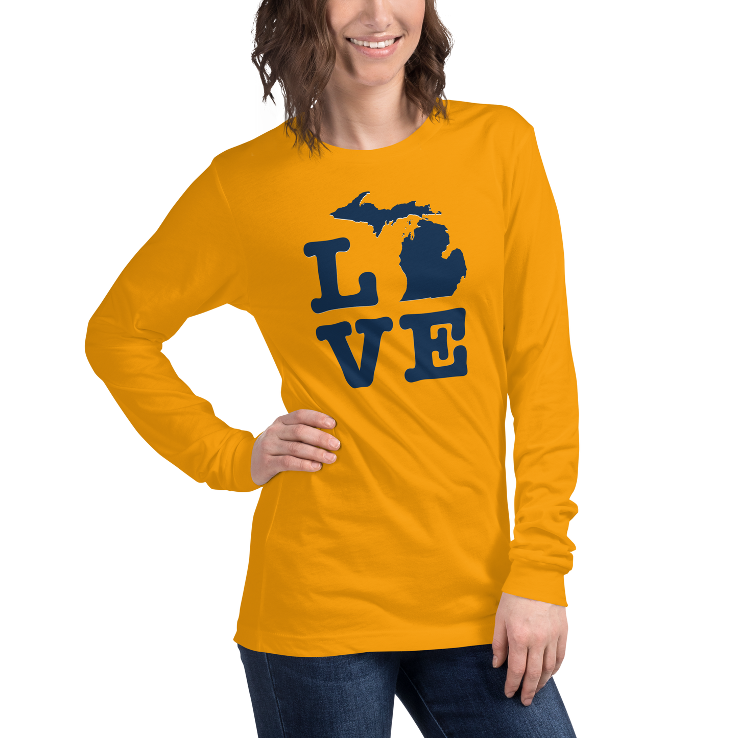 Michigan 'Love' T-Shirt (Typewriter Font) | Unisex Long Sleeve