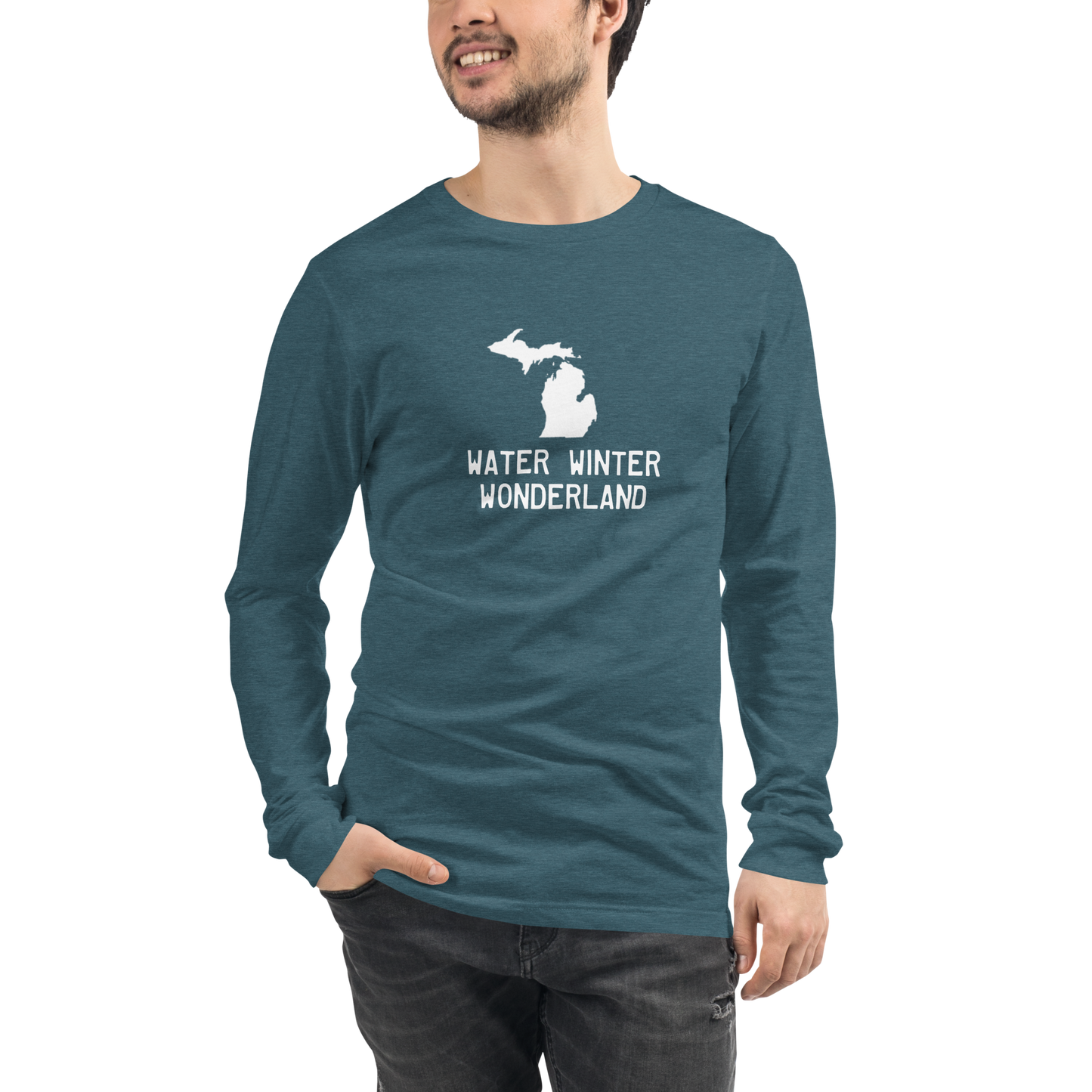 Michigan 'Water Winter Wonderland' Long Sleeve T-Shirt | Unisex