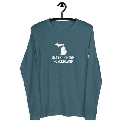 Michigan 'Water Winter Wonderland' Long Sleeve T-Shirt | Unisex