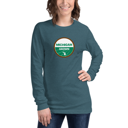 'Michigan Grown' Long Sleeve T-Shirt (Organic Certification Parody)