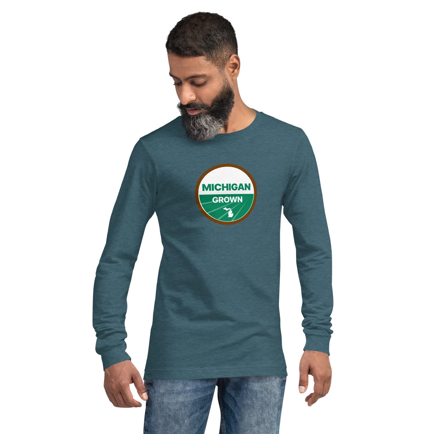 'Michigan Grown' Long Sleeve T-Shirt (Organic Certification Parody)