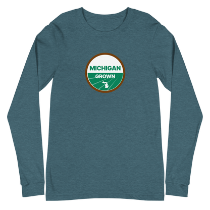 'Michigan Grown' Long Sleeve T-Shirt (Organic Certification Parody)