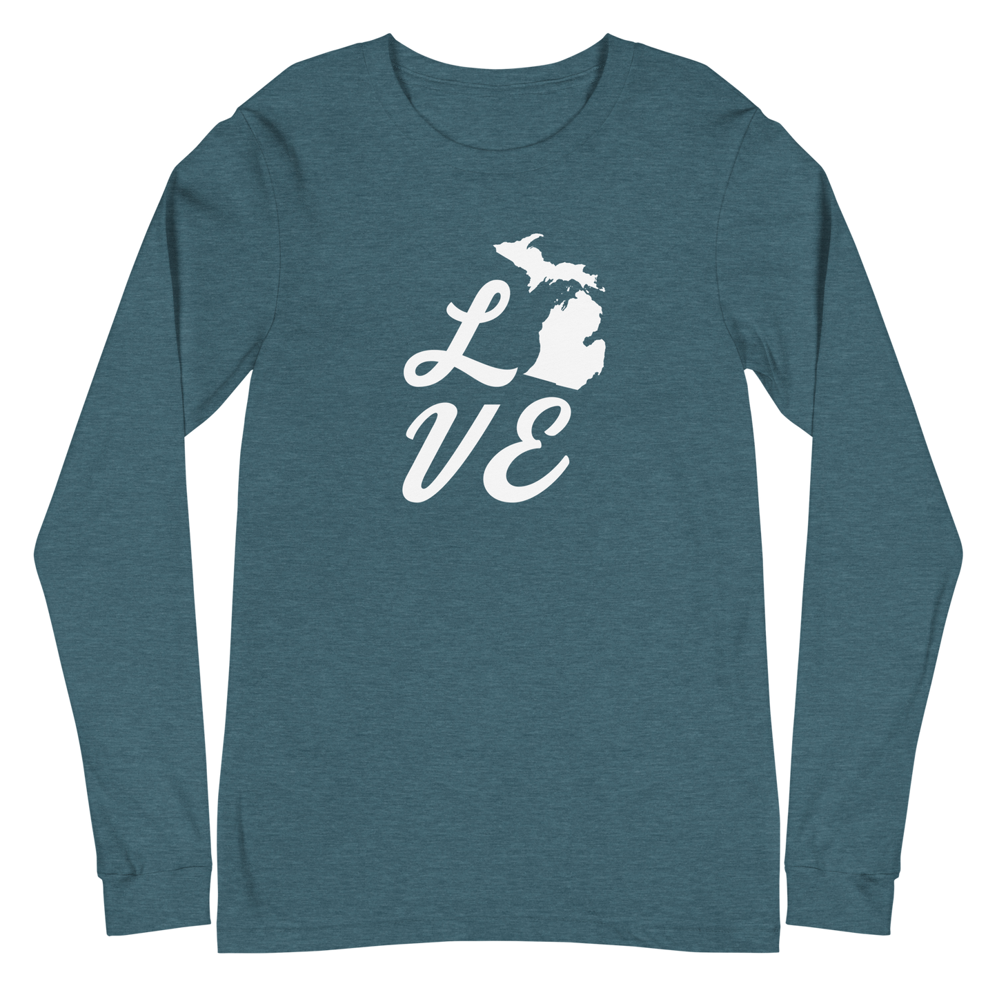 Michigan 'Love' T-Shirt (Retro Script Font) | Unisex Long Sleeve