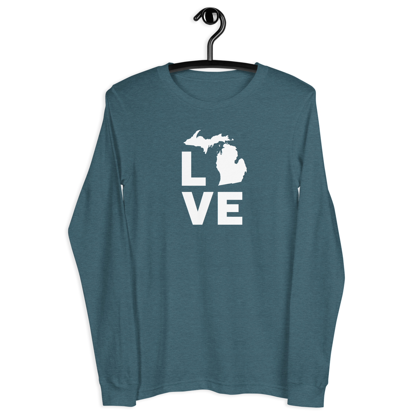 Michigan 'Love' T-Shirt (Geometric Sans Font) | Unisex Long Sleeve