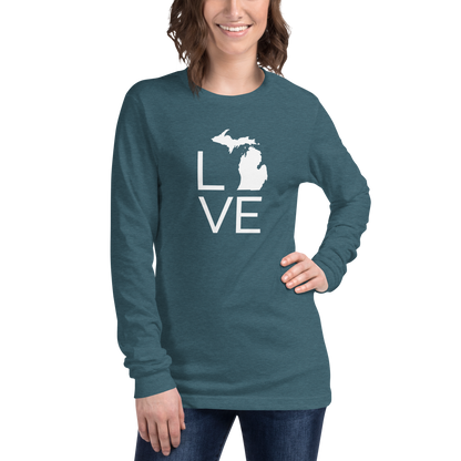 Michigan 'Love' T-Shirt (Thin Sans Font) | Unisex Long Sleeve