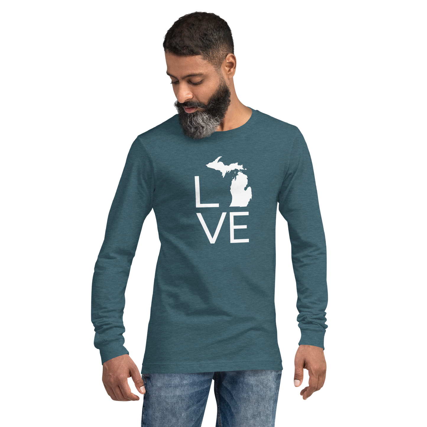 Michigan 'Love' T-Shirt (Thin Sans Font) | Unisex Long Sleeve