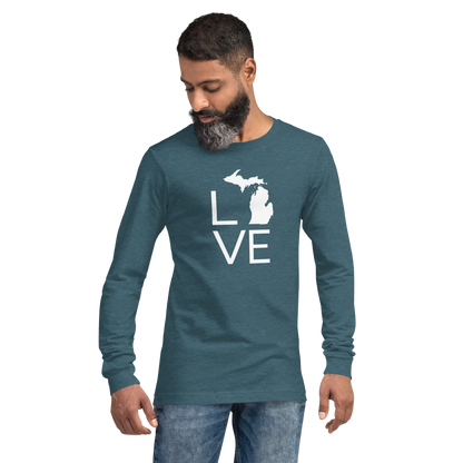 Michigan 'Love' T-Shirt (Thin Sans Font) | Unisex Long Sleeve