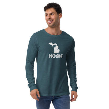 Michigan 'Home' T-Shirt (1970s Audiophile Font) | Unisex Long Sleeve