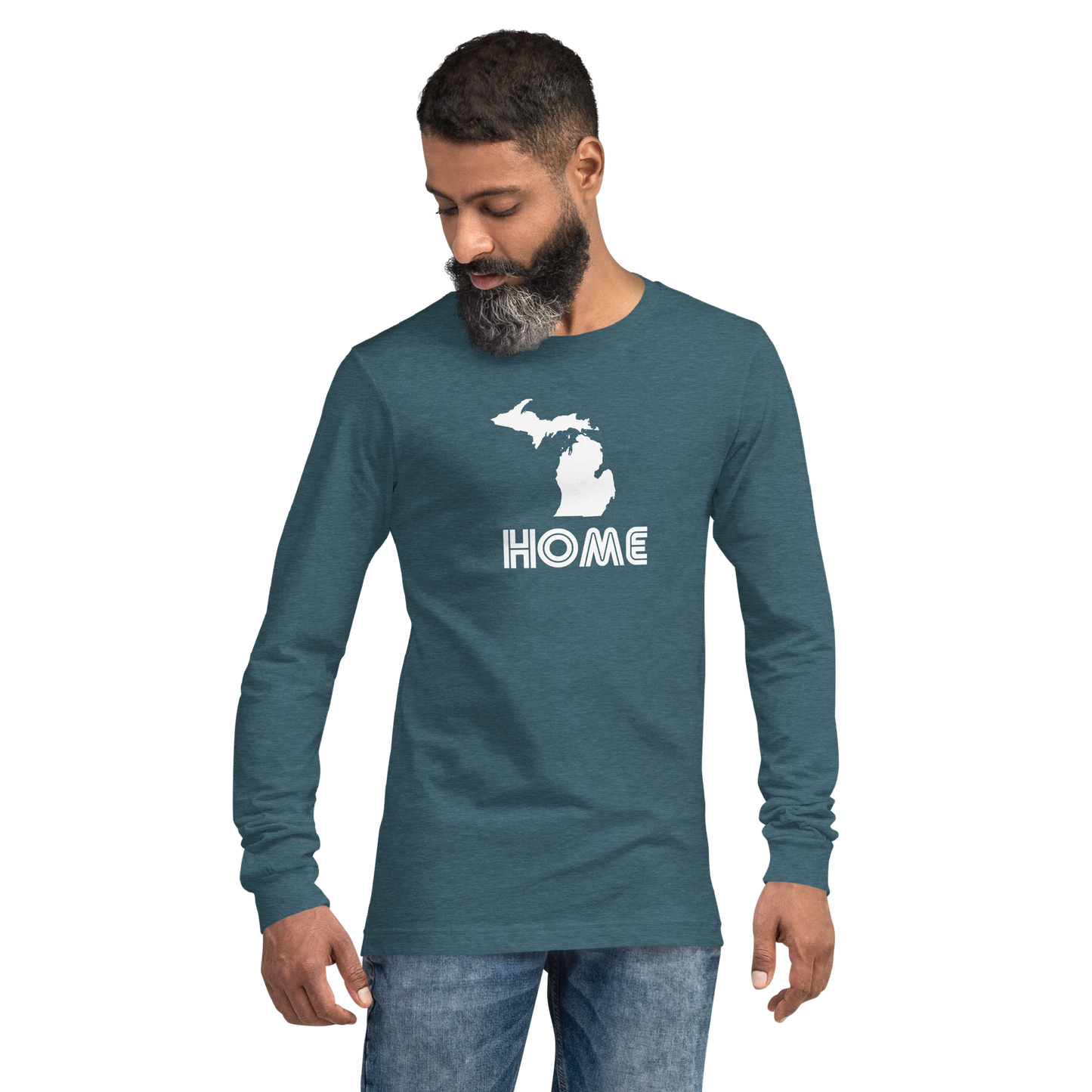 Michigan 'Home' T-Shirt (1970s Audiophile Font) | Unisex Long Sleeve