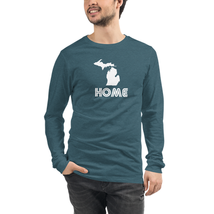 Michigan 'Home' T-Shirt (1970s Audiophile Font) | Unisex Long Sleeve