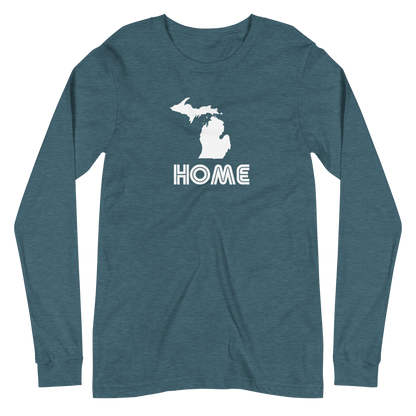 Michigan 'Home' T-Shirt (1970s Audiophile Font) | Unisex Long Sleeve