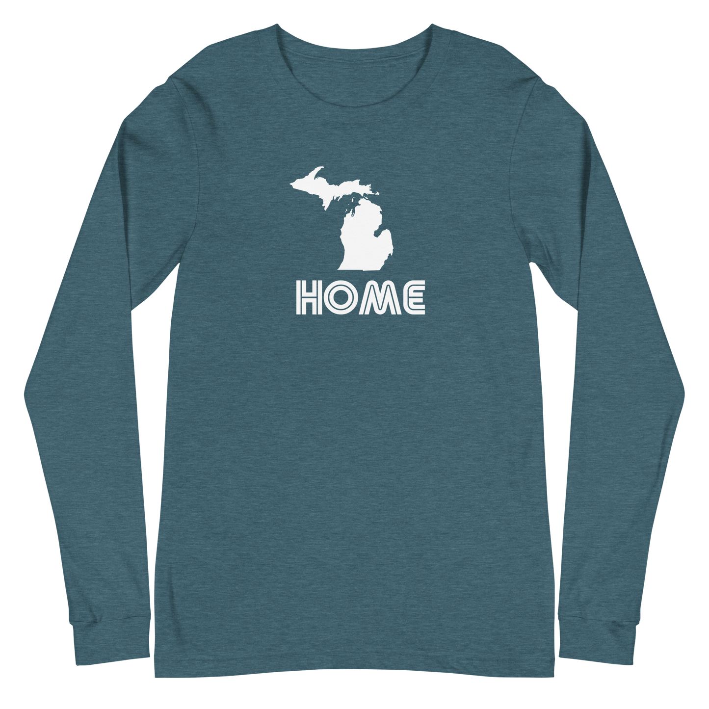 Michigan 'Home' T-Shirt (1970s Audiophile Font) | Unisex Long Sleeve