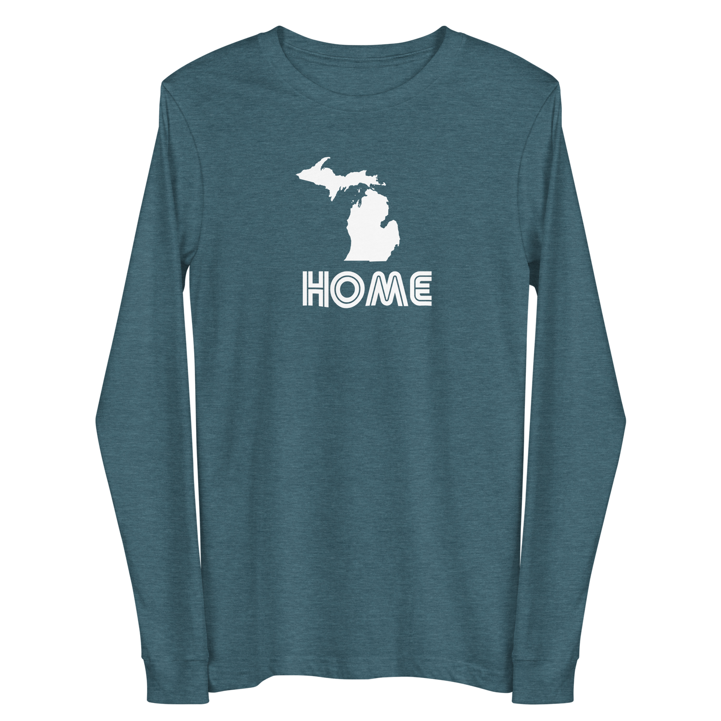 Michigan 'Home' T-Shirt (1970s Audiophile Font) | Unisex Long Sleeve